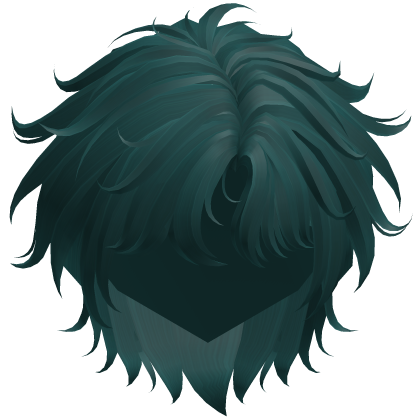 Teal Fluffy Messy Korean Idol Hair