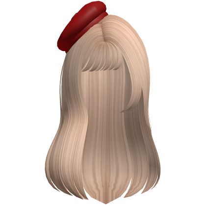 Wavy Blonde Hair w Red Beret thumbnail