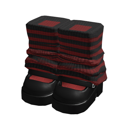 Doll Platform Leg Warmers Red / Black