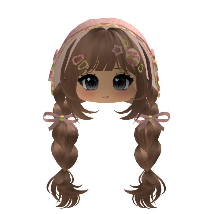 Milktea Braids W/ Pink Bonnet