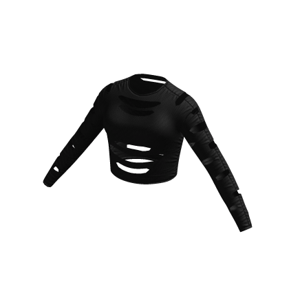 Black Grunge Ripped Crop Top thumbnail