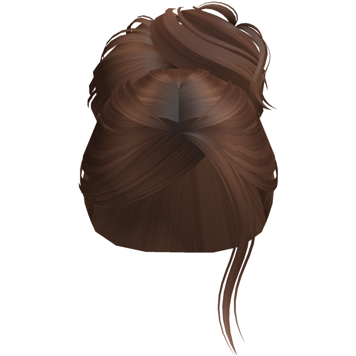 Sleek High Bun Parted Bangs (Brown) 