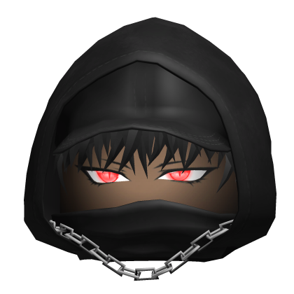 Black Anime Hoodie Red Glowing Eyes
