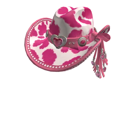 Pink Cow Print Rhinestone Cowgirl Hat