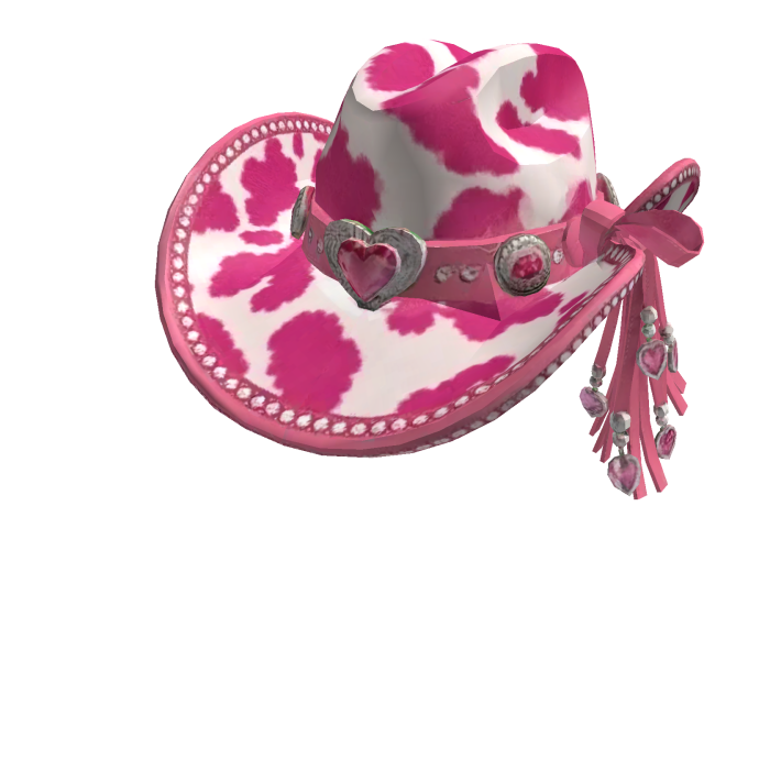 Pink Cow Print Rhinestone Cowgirl Hat