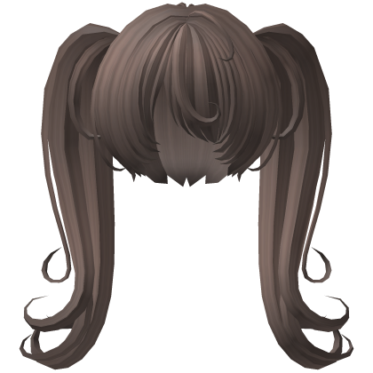 curly long overgrown pigtails in brown Roblox item