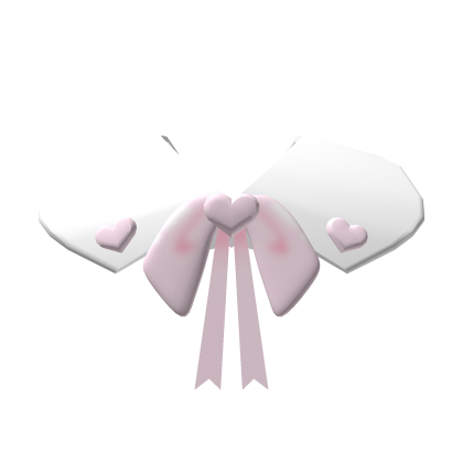 [SMALL] Cute White Collar w Bow Hearts Roblox item