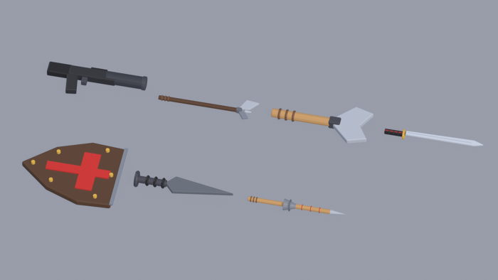 Low Poly Weapons Pack Sword Gun Axe Bow x65 preview 5