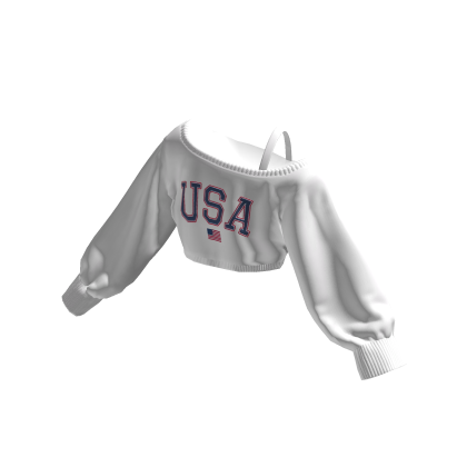 USA Off Shoulder Oversized Sweater Cropped thumbnail