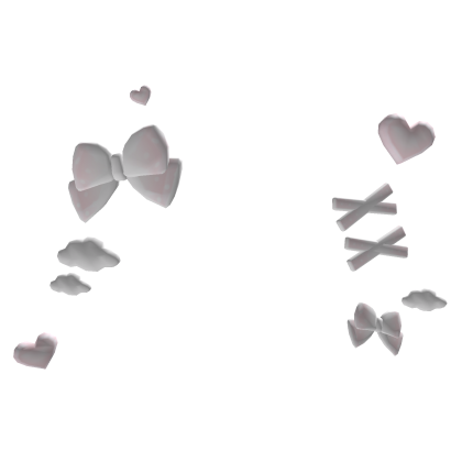 cute pink bow heart face stickers Roblox item