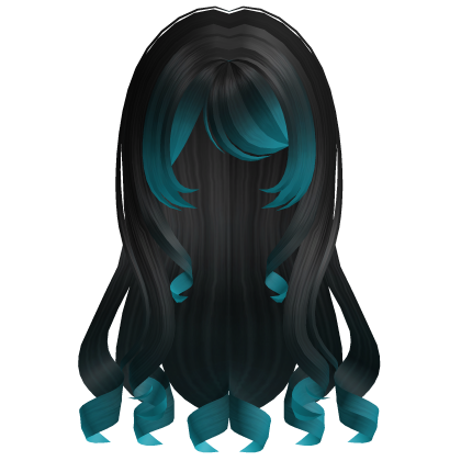  blue and black long girl hair