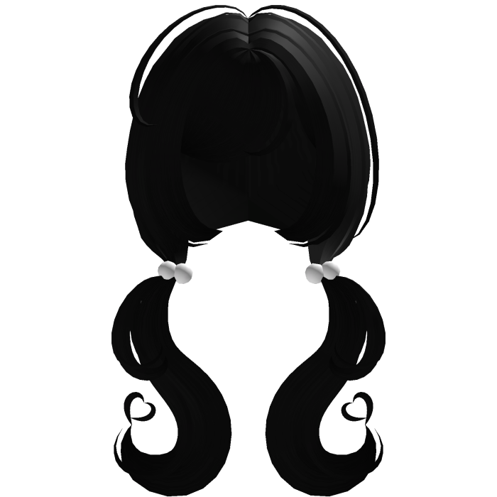 ♡ adorable heart moe pigtails in black/white