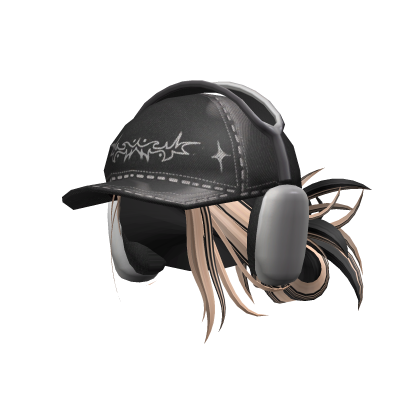 Low messy bun w/ y2k Cap and Headphones Roblox item