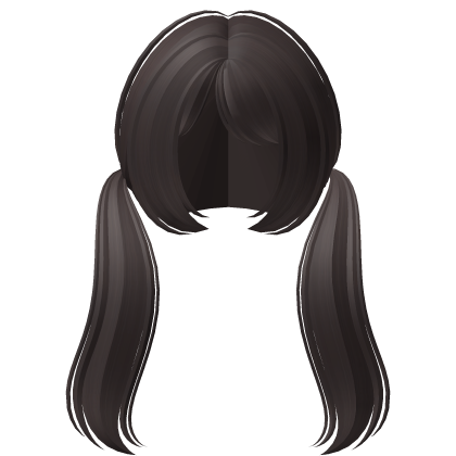 : low straight sweet pigtails in dark brown ♡︎