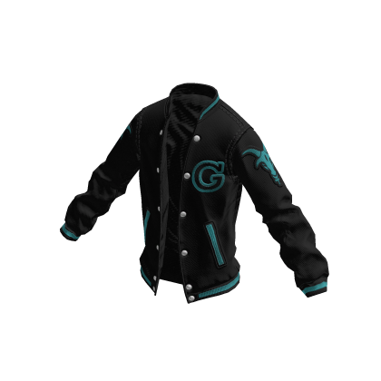 College Jacket | Black Cyan