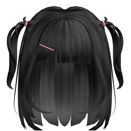 ♡ Kawaii black short mini twintails Roblox item