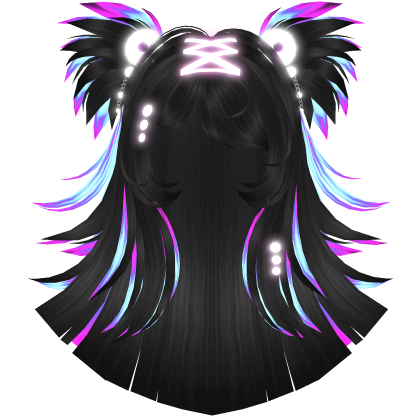 👁️ ꒰EMISSIVE GLOW꒱ Black Creepycute Scene Hair  Roblox item