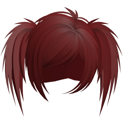 emo scene vkei choppy ponytails red