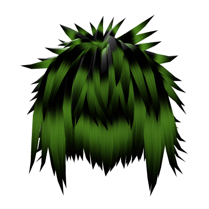 Shaggy Spiky Emo Black & Green Hair Roblox item