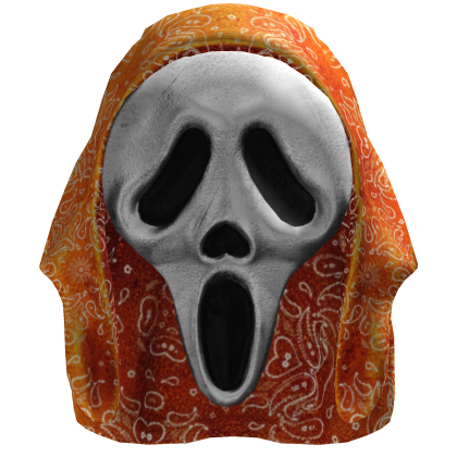 2000s Halloween Ghost Mask w/ Orange Headscarf Roblox item