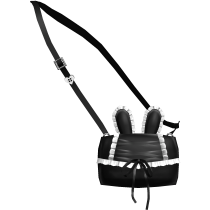♱ cute little bunny front bag in black 1.0