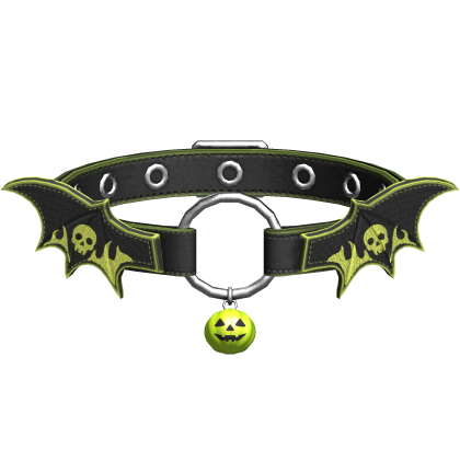 Halloween Choker w/ Bat Wings + Pumpkin