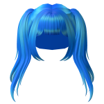Blue Cyberpunk Lush School Girl Hair