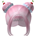 ꒰ ♡ ꒱cute pink cupcake hair w/ cherries and sparks