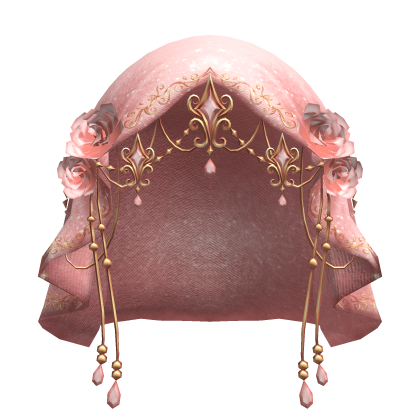 Ethereal Pink and Gold Rose Goddess Veil