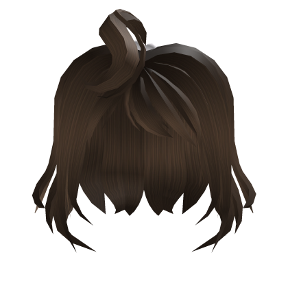 Brown short hair w/ cute ponytail Roblox item