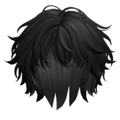 Boy Y2K Messy Black Hair Roblox decal