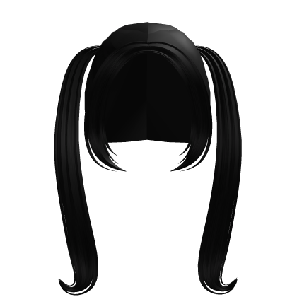 . ‿ ♡ black sweet curled high pigtails Roblox item