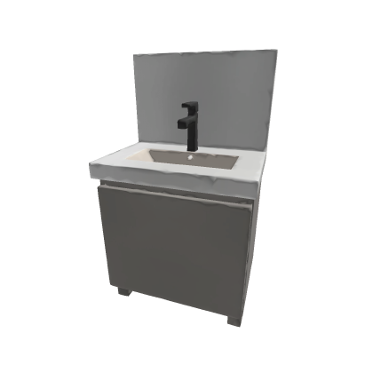 Bathroom Vanity Unit — Stylized Low-Poly