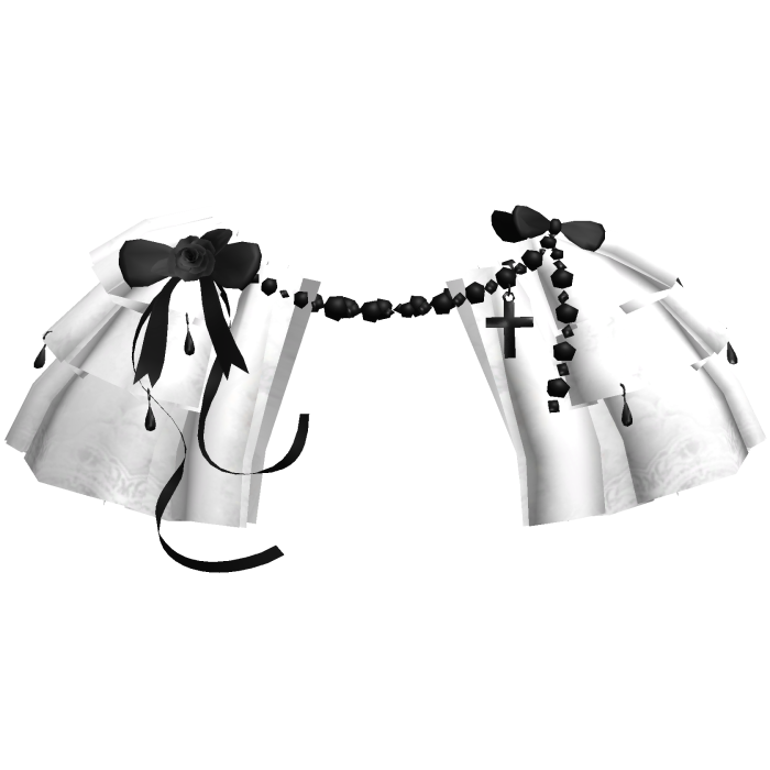 White Victorian Lace Black Ribbon Collar 3.0