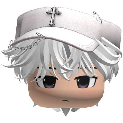 hair Fluffy White Cute anime Cap cross Roblox item