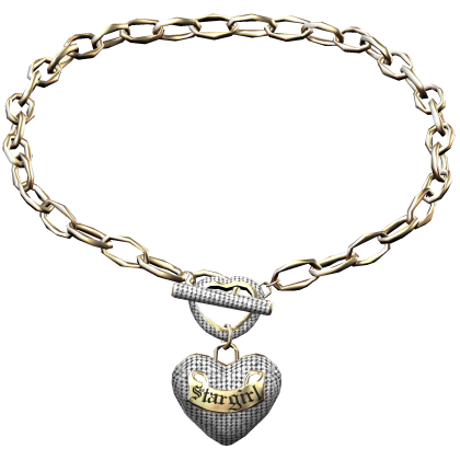 Gold Stargirl Heart Toggle Necklace