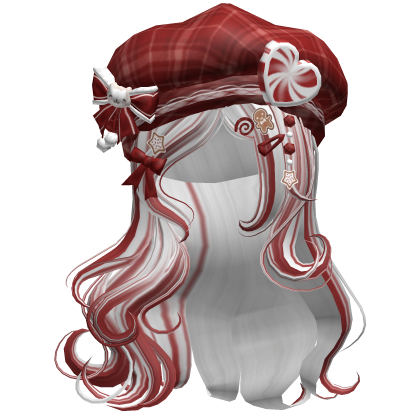 ♡ Christmas Swirls w/ Beret (White &  Red)