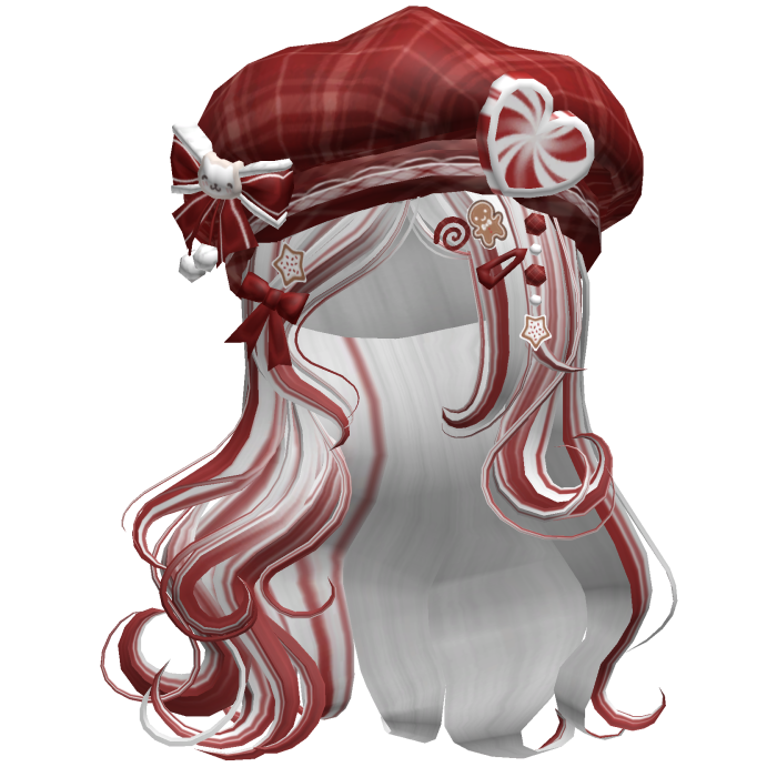 ♡ Christmas Swirls w/ Beret (White &  Red)