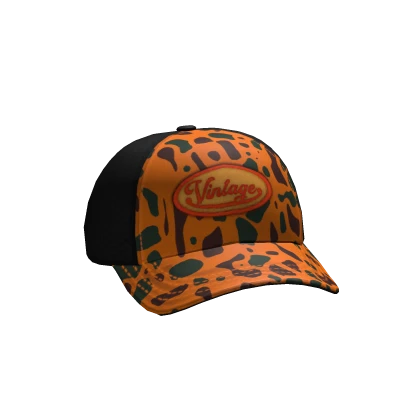 Orange Camo Trucker Cap Black Panels Roblox item thumbnail