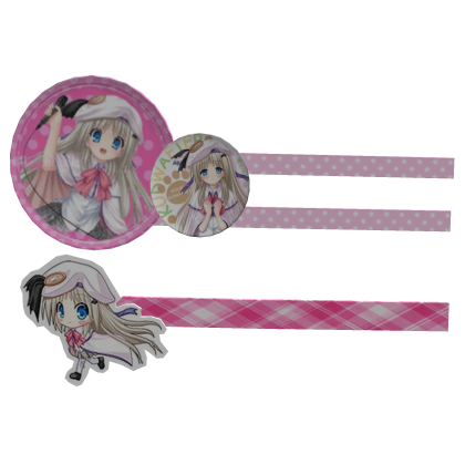 ♡Pink plaid 2000s moe anime lines haircilp