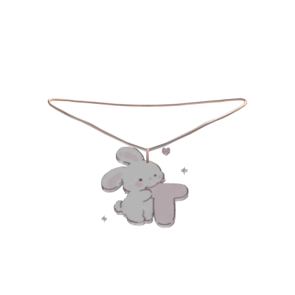 cute t pink bunny initial necklace 3.0