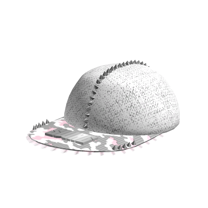 🤍 White SWAG Studded Girl Cap