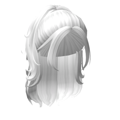 Wavy High Ponytail Hair in White Roblox item