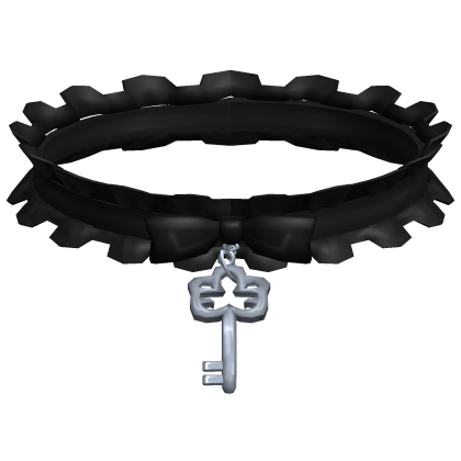 cute doll ruffled key choker black