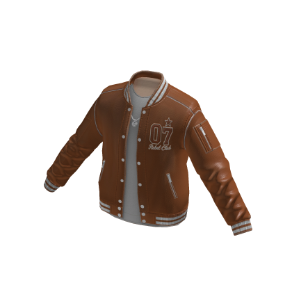 Varsity Letterman Jacket w/ Patch (Brown)
