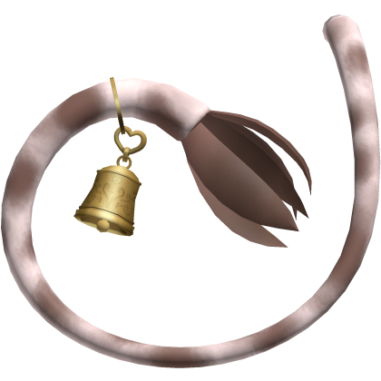 Curled Furry Cow Tail Stylized Bell | Brown White Roblox item