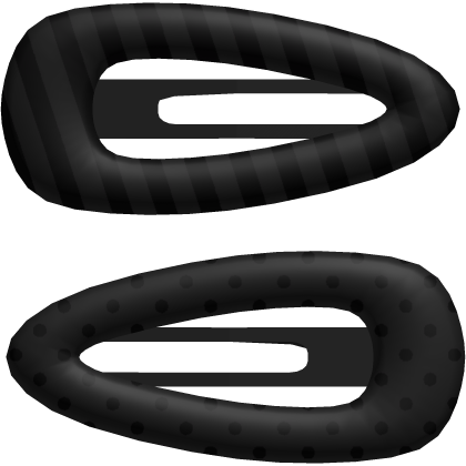 ♡ : cutesy black & grey hairclips hair clips 