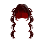 Cute Girl Hair Red Pigtails with Bows