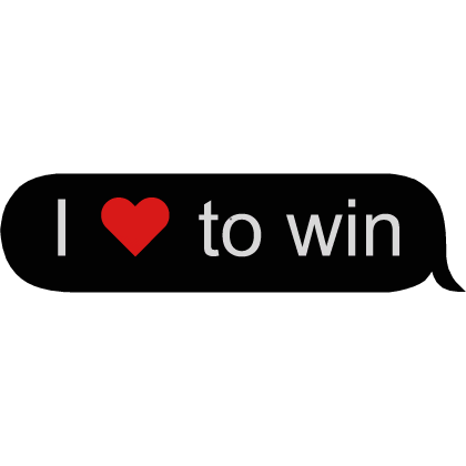 I love to win text Roblox item