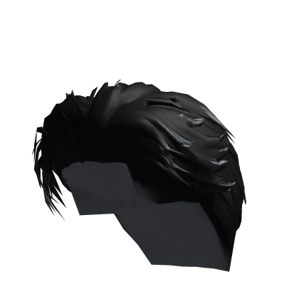 Fluffy black hair with bangs Roblox item
